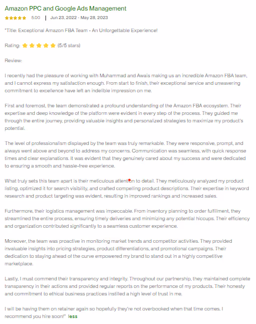 Review 16: Discover genuine customer reviews highlighting our outstanding service