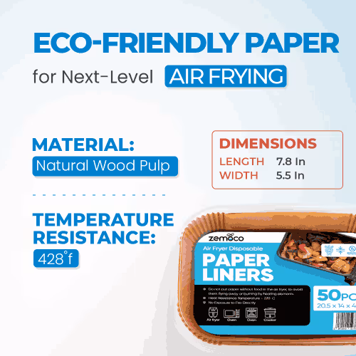 Zemoco Air fryer liner infographics 2