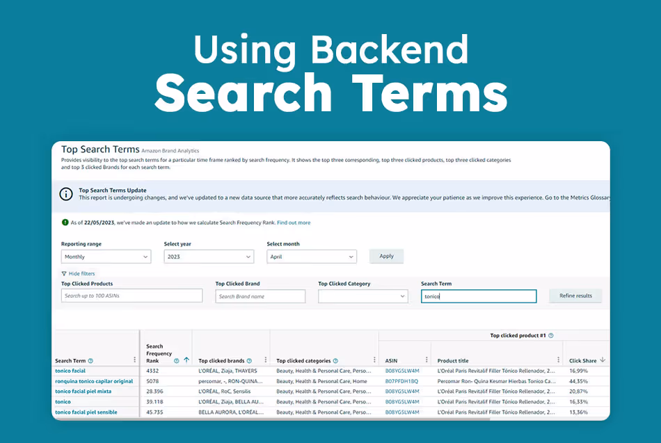 Using Backend Search Terms for Amazon SEO